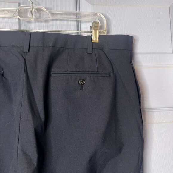 Michael Kors Navy Blue Flat Front Creased Straight Leg Dress Pant Trouser 40/26* - Picture 6 of 10